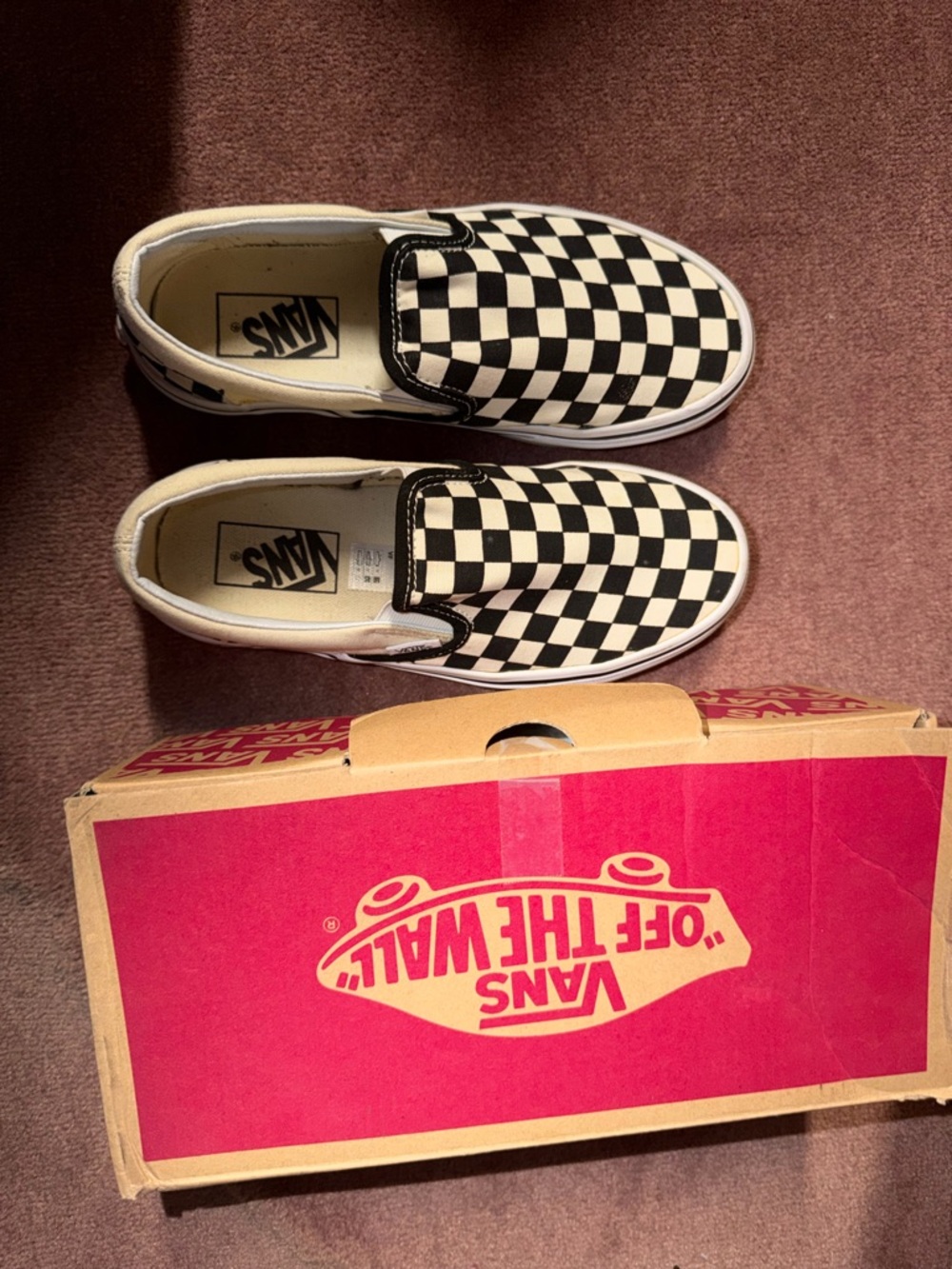 Vans Classic Slip-On Checkerboard Sneakers - Black & White